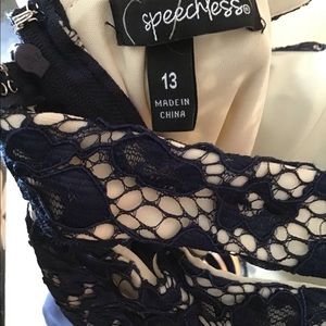 Blue Speechless Dress with Mesh Detail